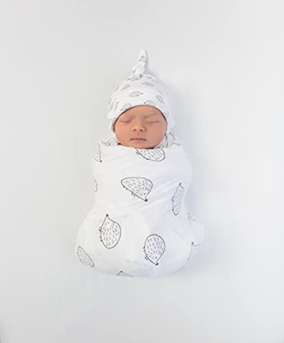 Image of SwaddleDesigns Cotton Muslin Swaddle Blankets, Set of 4, Receiving Blankets for Baby Boys & Girls, Best Shower Gift, 46x46 inches, Black Hedgehogs