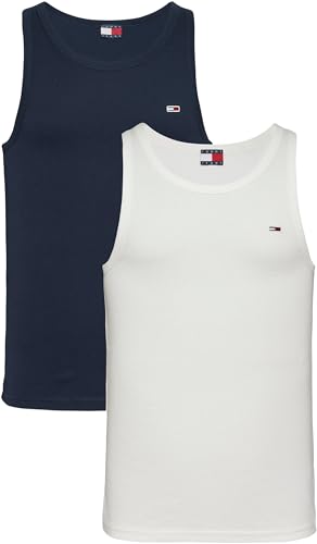 Tommy Jeans Camisetas de Tirantes Hombre Pack de 2 de Algodón con Cuello Redondo