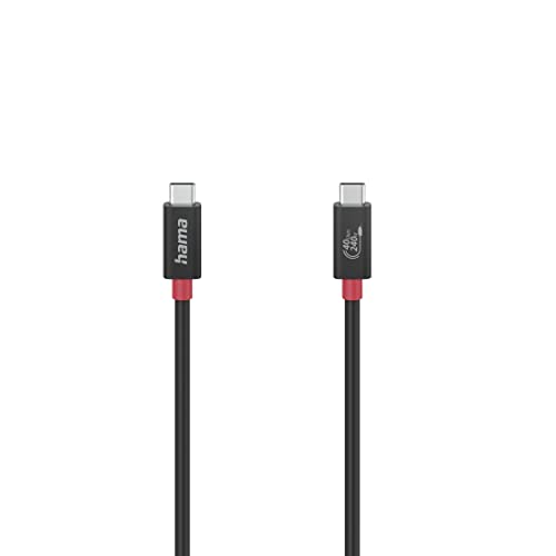 Hama USB C Cable E Marker USB4 Gen3 40Gbps 5A 240W 1.00m, black, Normal