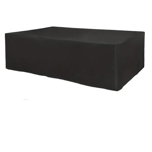 屋外ガーデンパティオ家具カバー ダブルソファ長方形保護カバー パティオシート用(ブラック、110X110X70)