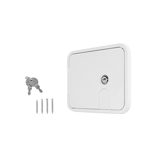 LSGGTIM RV Wassereinlass, Luke RV mit Verriegelung Quadratische Stromkabel Zugang Tür Wohnmobile Inspektionsluke mit 2 Schlüsseln Kunststoff wasserdichte Klappe für Anhänger, LKW Wohnmobil Zubehör