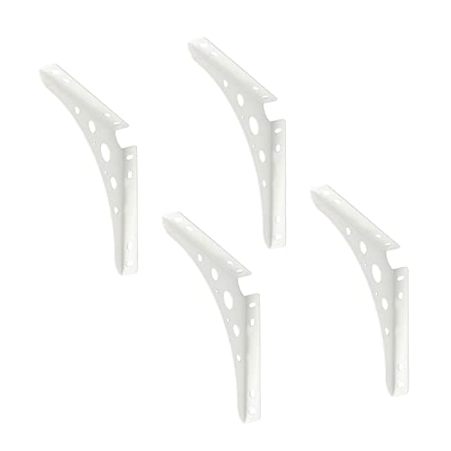 4 x siwitec Delta Line Konsole 200 x 200 mm in Weiss, Regalwinkel mit 95 kg Traglast, Regalträger