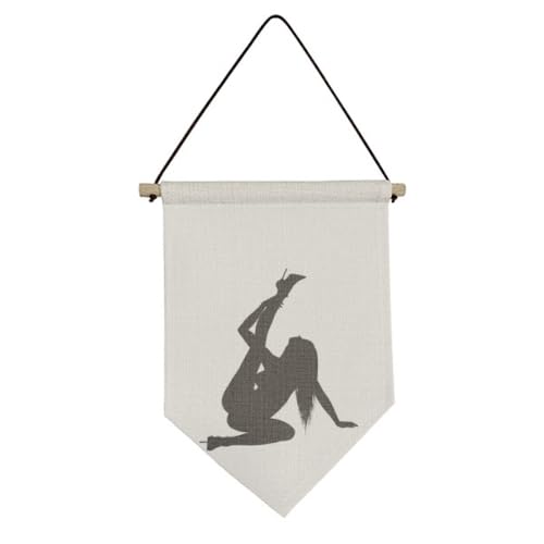 Drapeau en toile femme tricheuse pour decoration de bar et salon