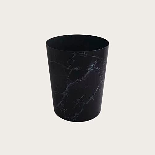 Image of SEDLAV Plastic Office Trash Can, 5 gal (Black Marble)