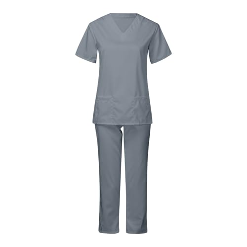 Scrubs for Women Set Stretch Fabric Medical Uniform &Jogger Pant Breathable Scrub Top Tretch V-Neck Healthcare Top