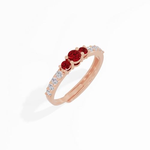 Image of U ARE 925 Sterling Silver 18K Gold and Rose Gold Plated Sparkling Three-Stone Ring | Gift for Women and Girls | With Certificate of Authenticity and 925 Stamp