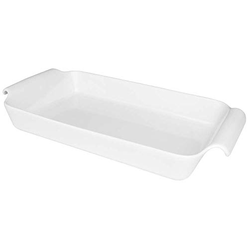 1 Travessa Retangular Rasa Oxford Cookware Refratárias Branco 41X22X6.5Cm