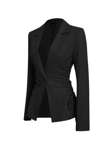 womens blazers dressy casual Lace Up Side Solid Blazer