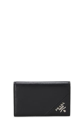Pre-Loved Black Saffiano Card Holder, Black