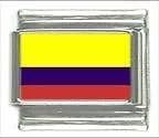 Colombia Country Flag Photo Italian Charm, BRAND NEW, made with stainless steel and hand-made. These charms are compatible with any of the Italian medium-sized (9mm) bracelets such as UBERRY, Zoppini, Boxing, Level, and Ryry.