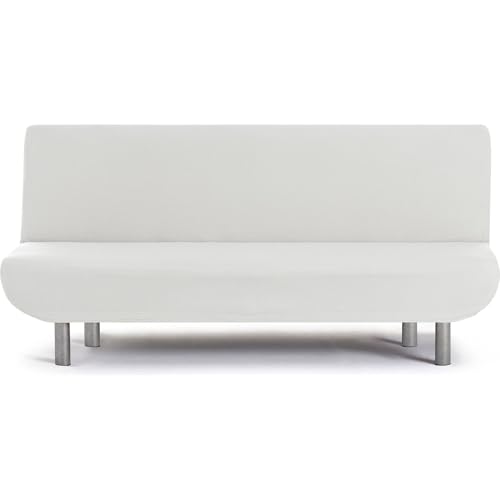 ECOMMERC3 Housse de canapé 3 Places clic-clac bi-élastique Universelle, Couleur Blanche, Facile à Installer et à enlever, Protection Anti-Usure