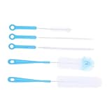 NOLITOY 5pezzi Spazzola per Biberon Spazzola per Pulizia dei Biberon per Pulizia delle Cannucce di Spazzole e Cannucce Adatte e Bottiglie di Latte