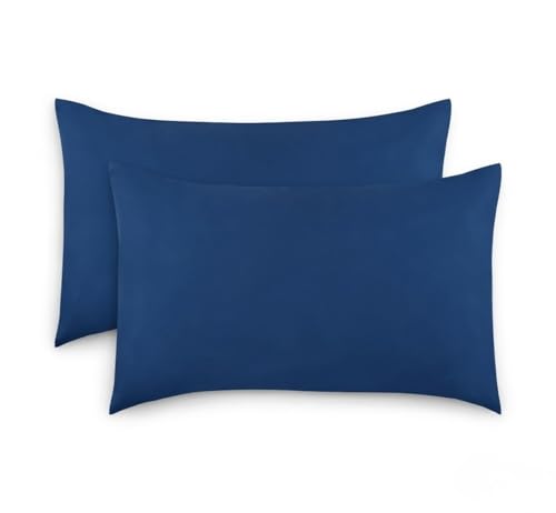 Image of 2-Pack Toddler Travel Pillowcases -100% Soft Microfiber, Breathable and Hypoallergenic - 14 inch by 20 inch Kids Pillowcases fits Pillows 14x19, 13x18 or 12x16, Solid Navy