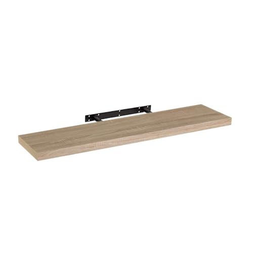 LOLAhome Estante de Pared Flotante de Madera MDF Natural Decorativo,Balda de Pared,De 100x23,5 cm para Salón, Cocina, Oficina, Dormitorio,Resistente