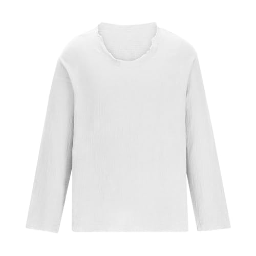 Mens Retro Blouses Shirt Summer Beach Lightweight Hippie Shirts Vintage Ripped Collar Solid Long Sleeve Sweatshirt4