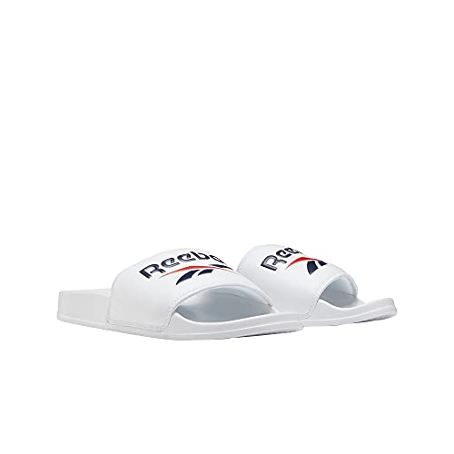 Reebok (リーボック) メンズ クラシック スライドサンダル, ホワイト/カレッジネイビー/ラディアントレッド。, 8.5 Women/7 Men