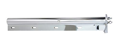 Image of Chrome Straight Spring Loaded Mud Flap Hanger,Round Tube Style,1-1 /8 inch Bolt Spacing,30 inch Length