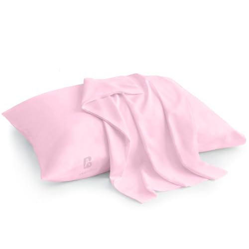 Image of Atiksh Beddings 16x22 Youth Pillowcase, Pack of 2 Toddler Travel Pillow Cases, 100% Egyptian Cotton, 600 Thread Count, Zipper Closure, Small Kids Pillowcase for Travel, Light Pink