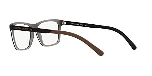 Brooks Brothers Men's Bb2048 Rectangular Prescription Eyewear Frames, Black Laminate/Demo Lens, 54 Mm #TOP4