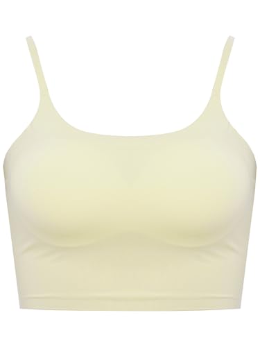 Jugaoge Kids Girls Training Bra Adjustable Straps Sport Seamless Bra with Pads Solid Camisole Vest Crop Tops3