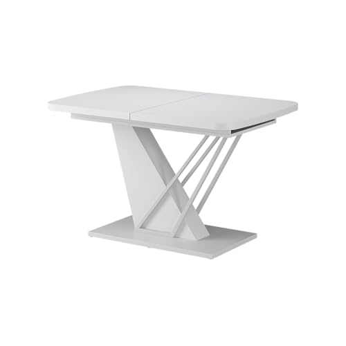 Vicco Table de Salle à Manger Fenaro, Blanc, 120x80cm 2 pièces, Extensible jusqu'à 160 cm avec rallonge intégrée