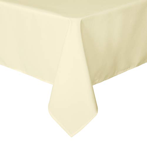 Image of sancua Rectangle Tablecloth - 70 x 108 Inch - Stain and Wrinkle Resistant Washable Polyester Table Cloth, Decorative Fabric Table Cover for Dining Tables, Buffet Parties and Camping, Beige