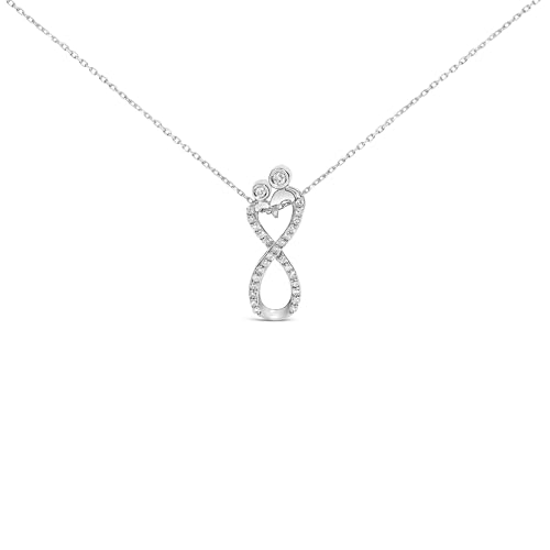 Sterling Silver 1/4 Cttw Diamond Infinity Motif Pendant Necklace