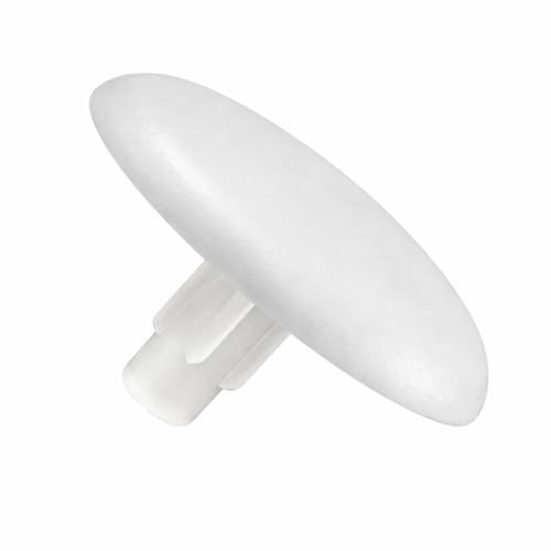 Möbel-Abdeckkappen weiß rund – 20 Stück – Kreuzschlitz-Abdeckkappen, Schrauben-Kappen für Kopfloch-Bohrung, Verschluss-Stopfen, Endkappen für Bohrlöcher und Holzmöbel (20, weiß)