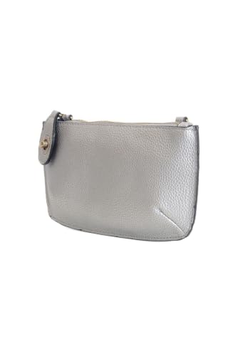 Image of Joy Susan Women's Fashion Purse Mini Crossbody Wristlet Clutch Hand Bag - Metallic Silver Polish