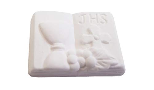 Puntocasastore 24X Gessetti Libro Con Calice Prima Comunione Segnaposto Confettata Fai Da Te 2,5X2 Cm