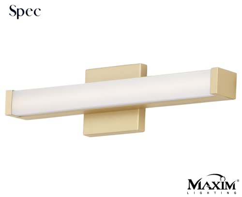 Image of Maxim Lighting Spec Vanity 18 inch 1-Light Bath Vanity Light | Gold Aluminum Finish | White Pmma Acrylic Shade | Contemporary Indoor Light Fixture | Ideal for Bathrooms & Powder Rooms | 52000GLD