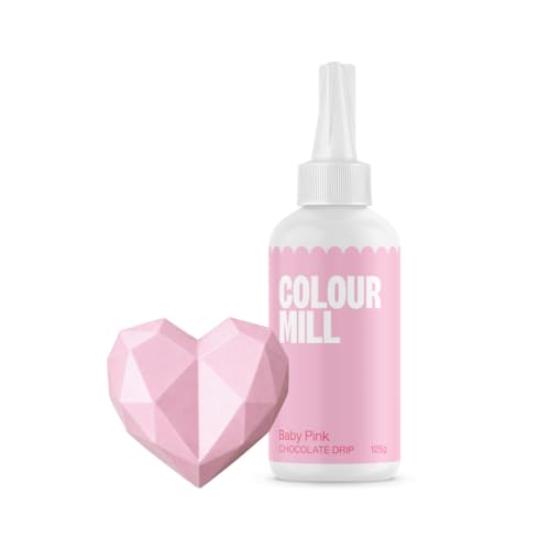 Colour Mill Chocolate Drip Easy-Melt Drizzle for Desserts, 125 Grams Baby Pink