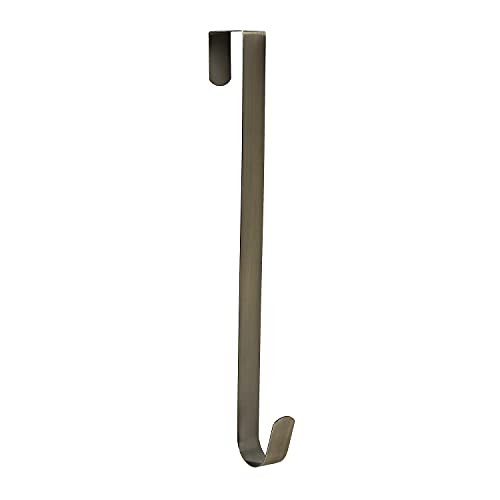 Sattiyrch 15" Wreath Hanger for Front Door, Steel Over The Door Single Hook, Bronze