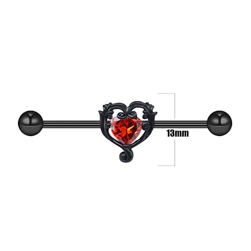 Godtemrow 14G Stainless Steel Industrial Barbell Earrings Black Set Bar Animal Industrial Piercing Jewelry For Women Mens Cartilage Body Retainer thumb #3