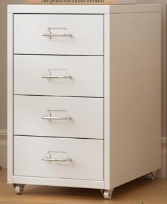 Vexnar モバイルファイルキャビネット 卓上収納 多層引き出し 3階 ホワイト サンドイッチデザイン オフィス用収納 (4階,ホワイト)