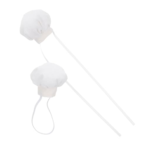 SEWOART 2Pcs Mini Doll Chef Hat Cooking Caps for Stuffed Animals Soft Washable Decorative Hats for Role Play and Creative Fun