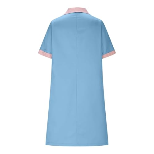 Robe de travail décontractée esthéticienne avec poche avant contrastée - 4