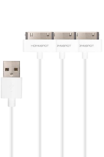 Homespot Apple Mfi Certified 30 Pin To Usb Sync And Charge Cable 3 Pack 8 Inch 20Cm For Iphone 4/4S, Ipad 2/3, Ipod 1-6 Gen #TOP28