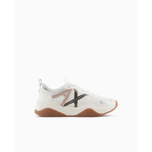 Armani Exchange Women's Cher Sneaker, White, 8.53