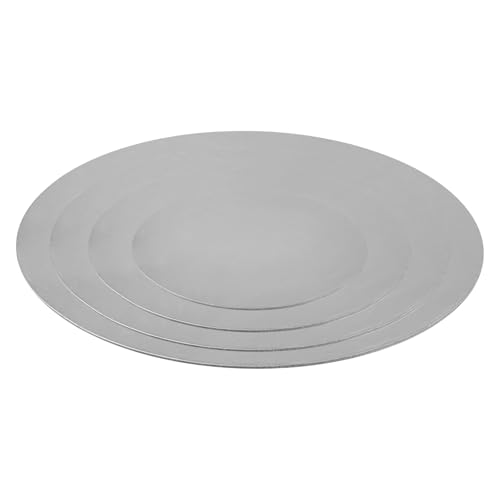 4 Pcs Silver Circles Cake stand, Cake Boards, Cake Holder,5.7,7.85,9.85,11.6 Inch Cake Base Cardboard 1 of Each Size Set, for Wedding Birthday Cake Cake Dessert Pizza Decorating