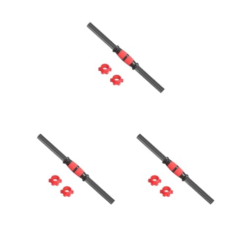 Juego de 3 barras de pesas portátiles antideslizantes con asas roscadas para ejercicio, entrenamiento, gimnasio, 35 cm