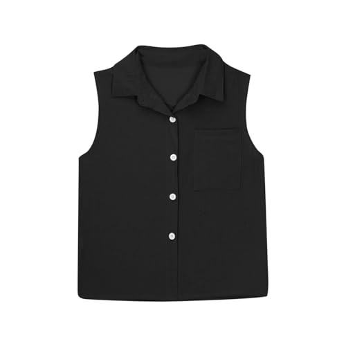 wodceeke Girls Button Down Tank Tops Cotton Linen Sleeveless Shirts Summer Beach Casual Tank Top4