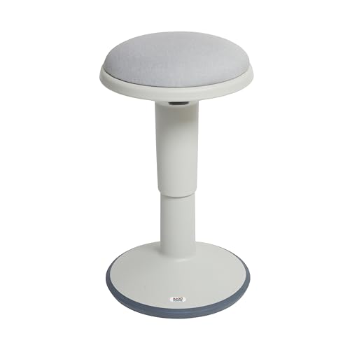 Image of Back2School Express Adjustable Height Wobble Stool, Active Seating Chair with Padded Cushion, Ergonomic Flexible Desk Stool for Teens and Adults, Light Grey