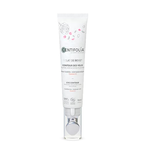 CENTIFOLIA | Contour des Yeux Eclat de Rose | Hydrate intensément | Décongestionne & atténue les poches | Rides lissées | Fabriqué en France | Bio | 15ML