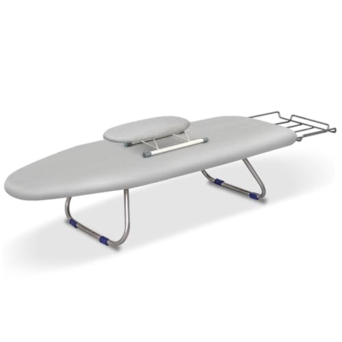 Tabletop Ironing Board with Iron Holder and Sleeve Rack, Foldable Ironing Boards for Small Spaces, 35.4 * 7.5 * 12.2in, Grey