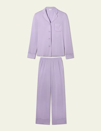 LilySilk Pure 100% Silk Jersey Pajamas for Women Long Summer Silk Knit Sleepwear Cool3