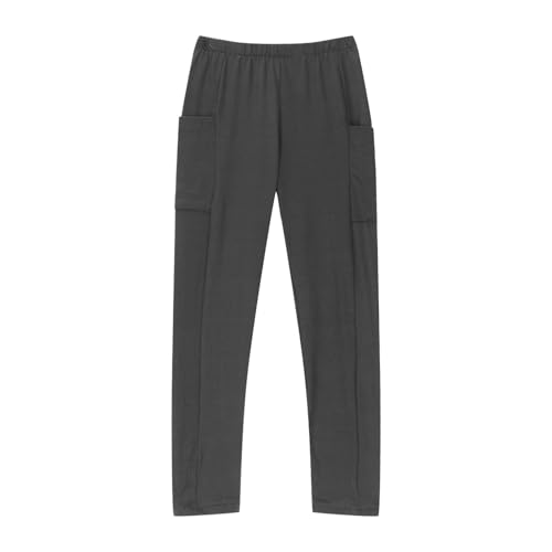 Girls' Athletic Leggings Elastic High Waist Dance Running Yoga Pants Kids Workout Active Tights Pant with Pockets