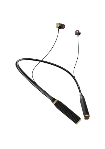 Image of inear MJ-Beat Bluetooth Wireless Neckband Earphones with Mic - Active Noise Cancellation, 24-Hour Music Playback, Type-C Fast Charging, Magnetic Earbuds, Lightweight Design, HD Sound | Gold