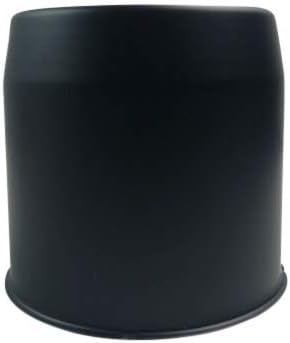 Latu view of the Vision Wheels C111B Black Wheel Center Cap, showing its depth