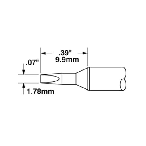 Image of Metcal STTC-137 STTC Series Soldering Cartridge for Most Standard Applications, 775F Maximum Tip Temperature, Chisel Solder Cartridge 30, 1.78mm Tip Size, 9.9mm Tip Length